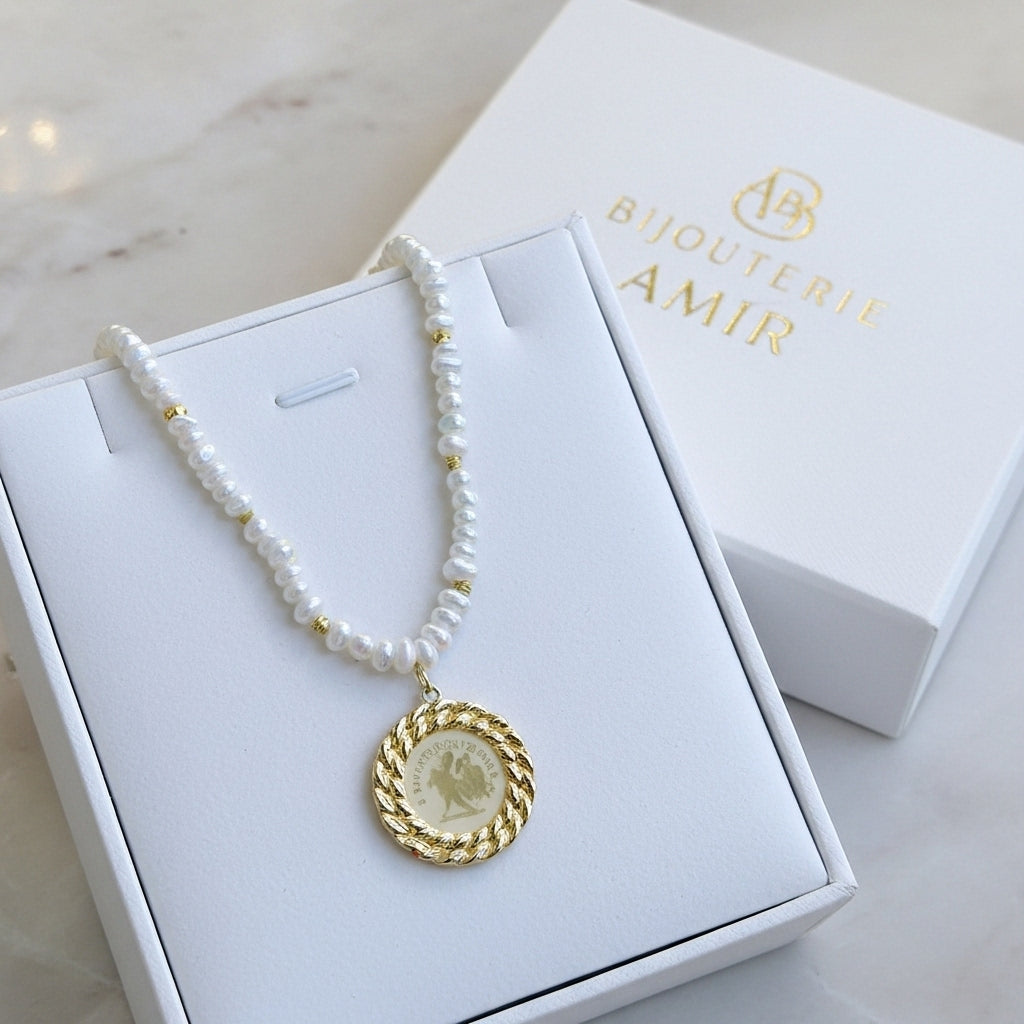 جوهر حر مع لويزة مغربية من ذهب عيار 18