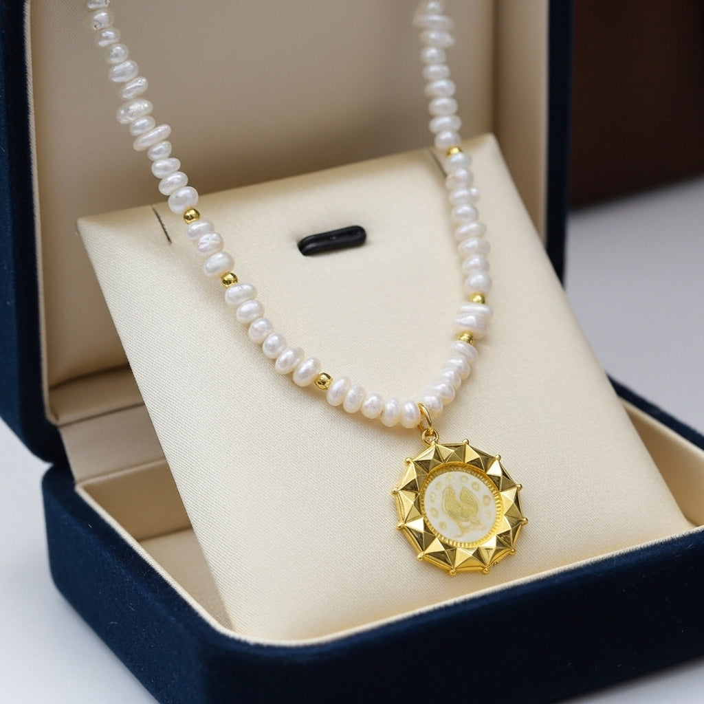 جوهر حر مع لويزة مغربية من ذهب عيار 18