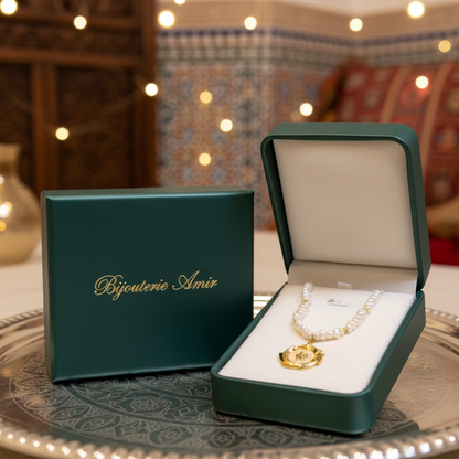 جوهر حر مع لويزة مغربية من ذهب عيار 18